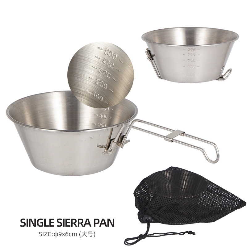 Camping No Cooking Meals - 1pc Outdoor Folding Bowl Stainless Steel