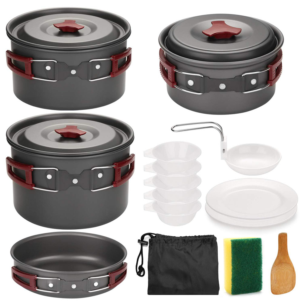 Camping Lightweight Cooking Pot - Outdoor Camping Cookware Kit Non Stick