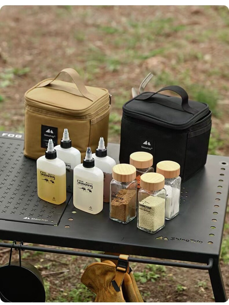 Camping Cooking Oil Bottle - Seasoning Bottle Set Portable Storage Bag