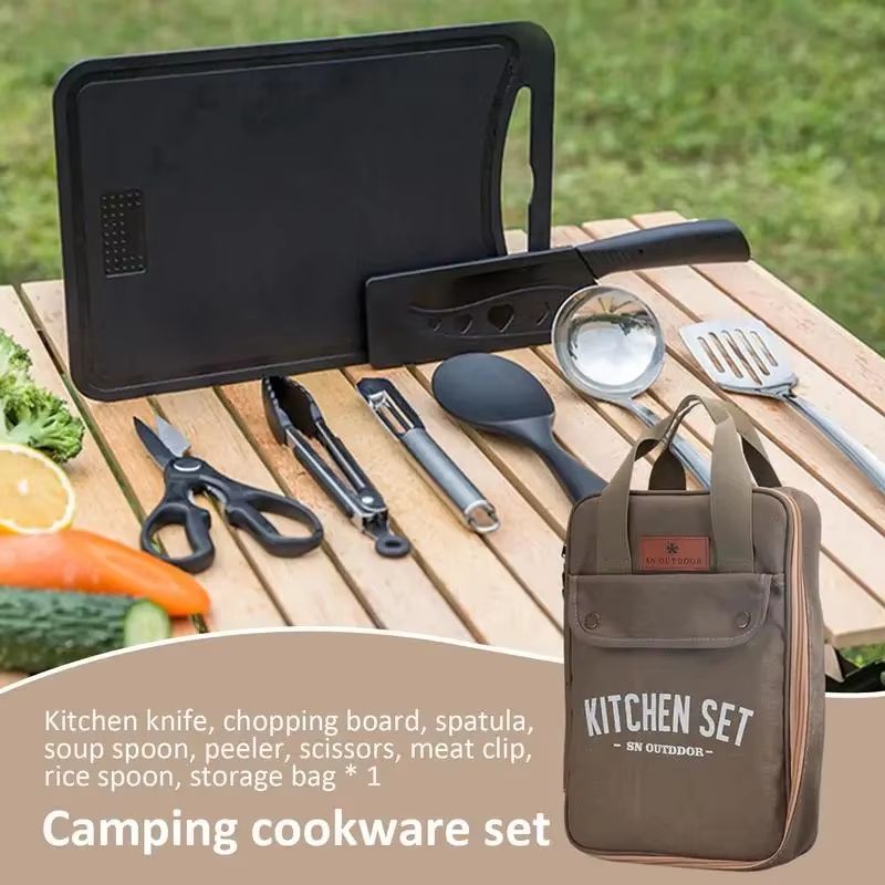 8pcs Camping Kitchen Cookware  - Camping Cooking Unit review and price