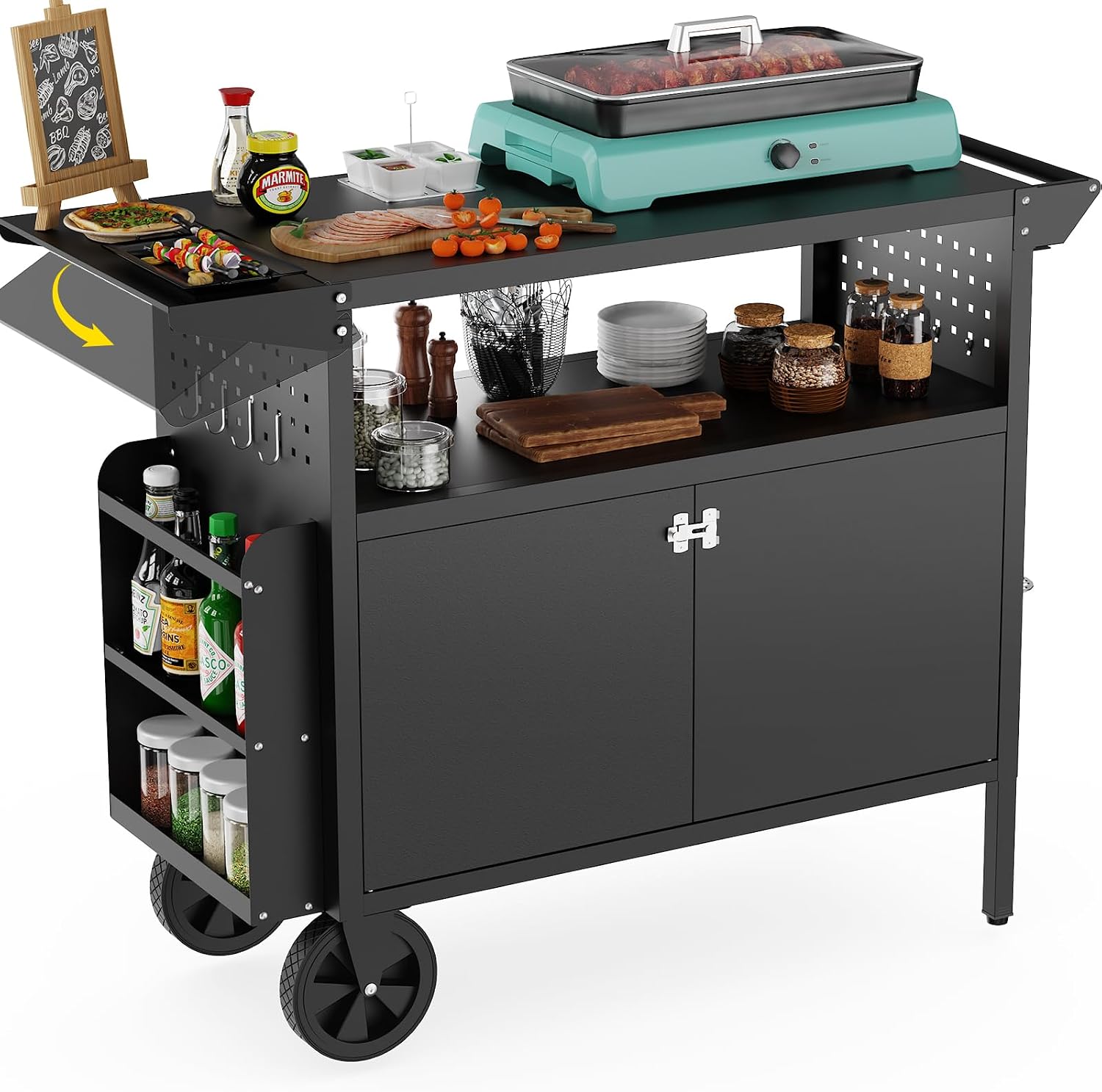 Outdoor Grill Cart Table With  - Camping Cooking Area review and price