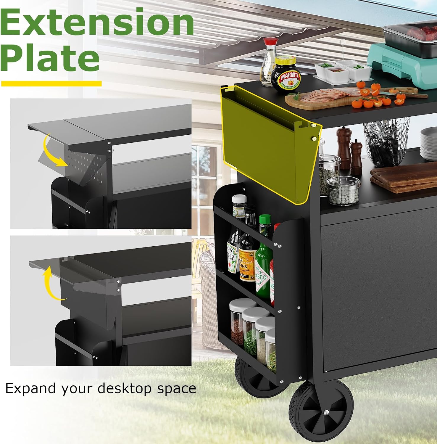 Outdoor Grill Cart Table With  - Camping Cooking Area review and price