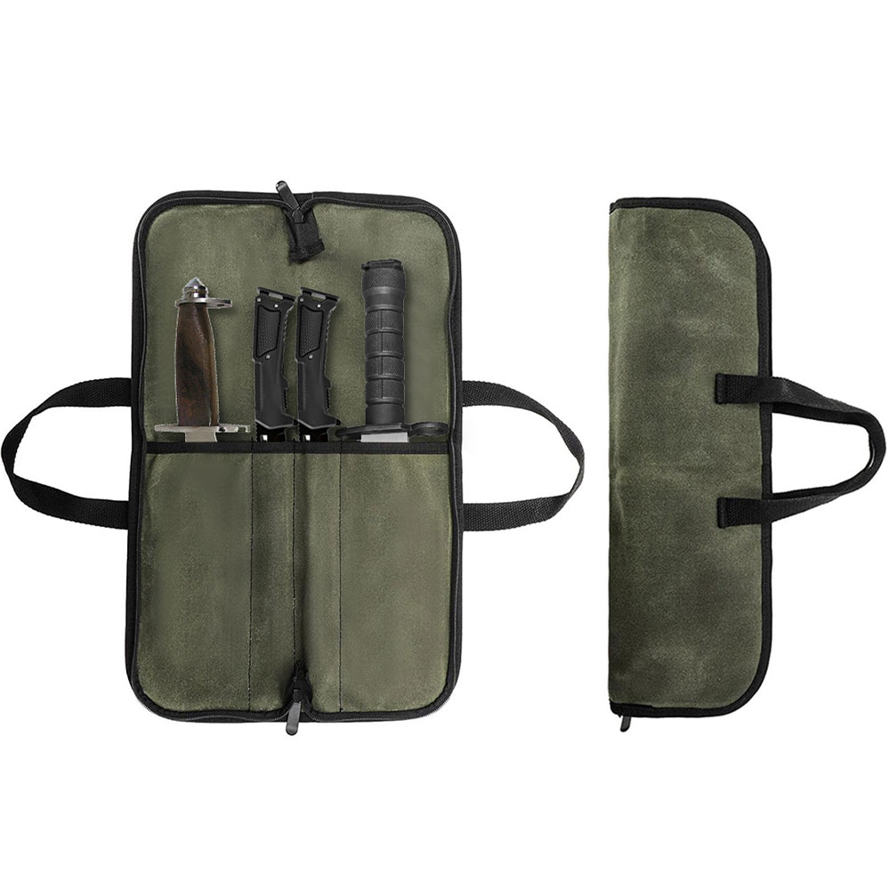 Waxed Canvas Knife Roll Bag Mu - Camping Cooking Equipment review and price