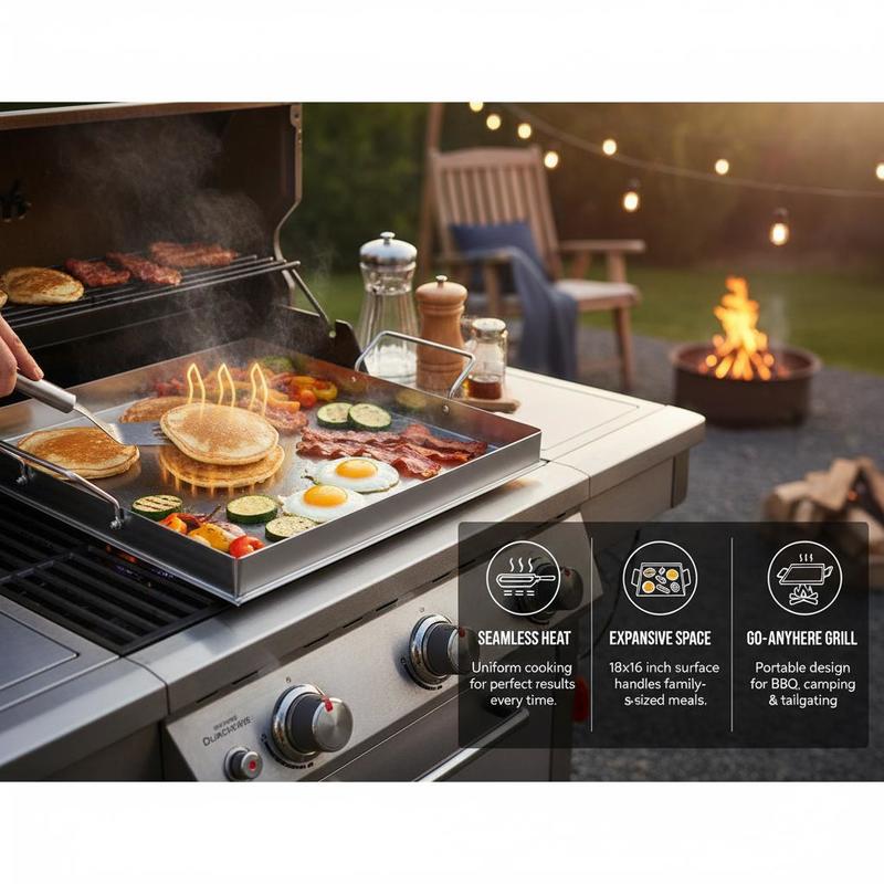 Universal Flat Top Griddle 18x - Camping Cooking Equipment review and price