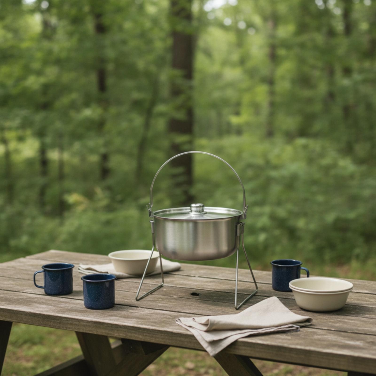 Pot with Tripod Frame Stainles - Camping Cooking Pot Tripod review and price