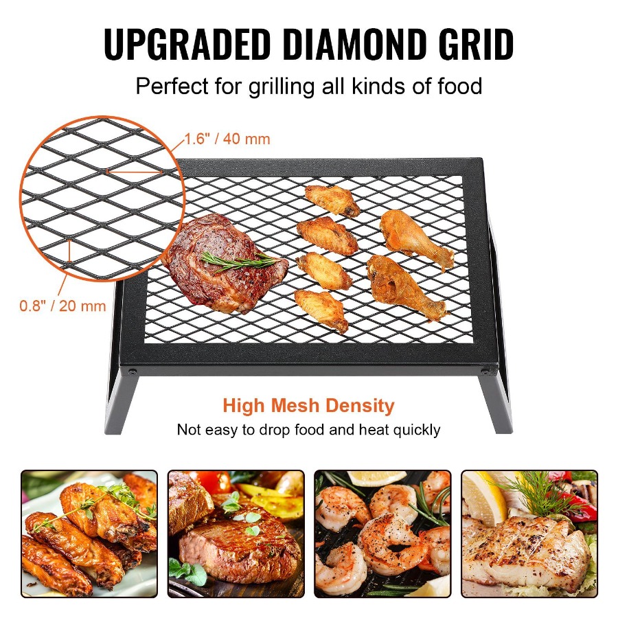 Folding Campfire Grill Heavy D - Camping Cooking Over Fire review and price