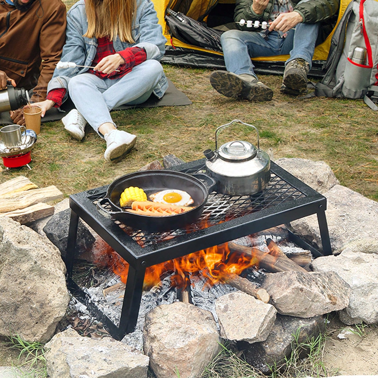 Folding/Swivel Campfire Grill, - Camping Cooking Over Fire review and price