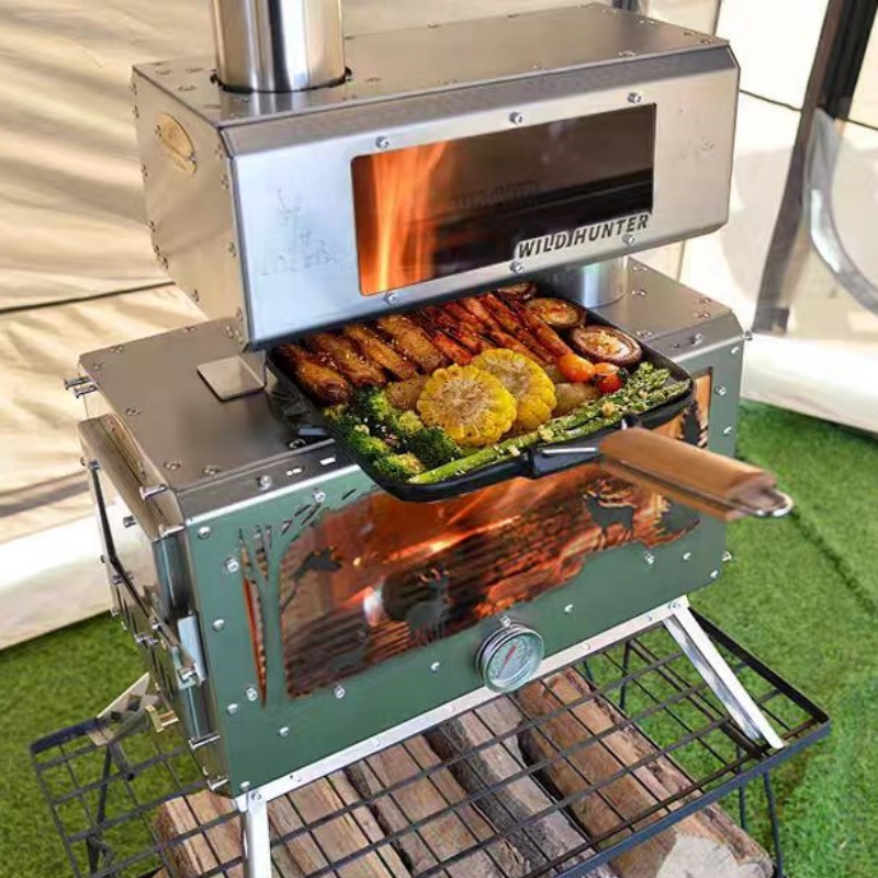 Camping Firewood Stove 2-Side  - Camping Cooking Area review and price