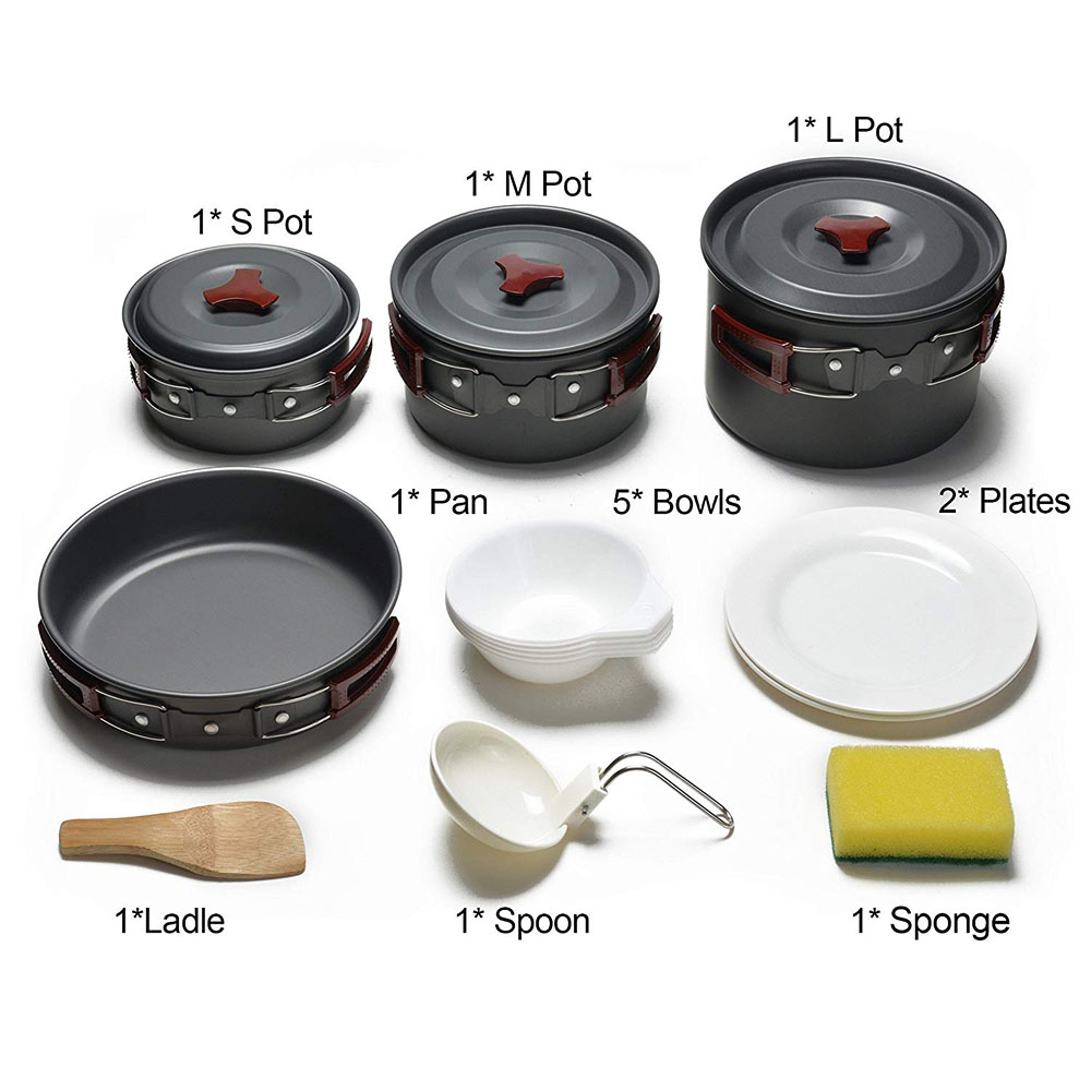 Outdoor Camping Cookware Kit N - Camping Lightweight Cooking Pot review and price