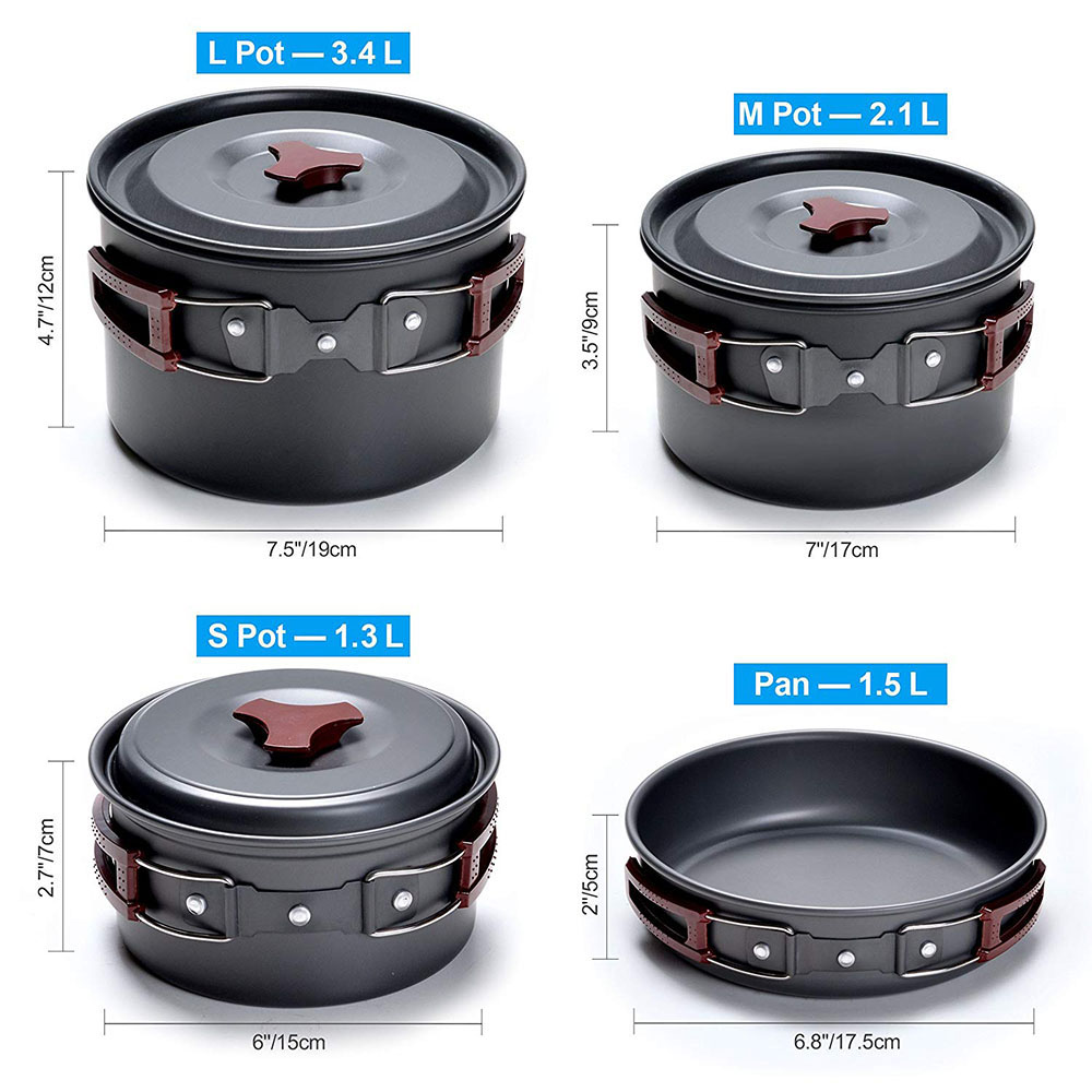 Outdoor Camping Cookware Kit N - Camping Lightweight Cooking Pot review and price